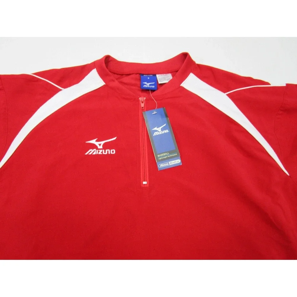 Mizuno Mens Windproof baseball SS Pullover NWT training Practice Size Small Red